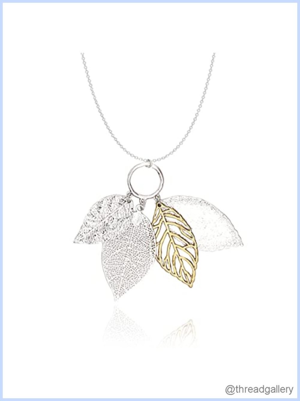 Long Leaf Pendant Necklace Sweater Chain Statement Necklace for Women